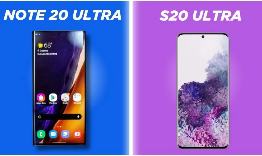 So sánh Note 20 Ultra và S20 Ultra về màn hình