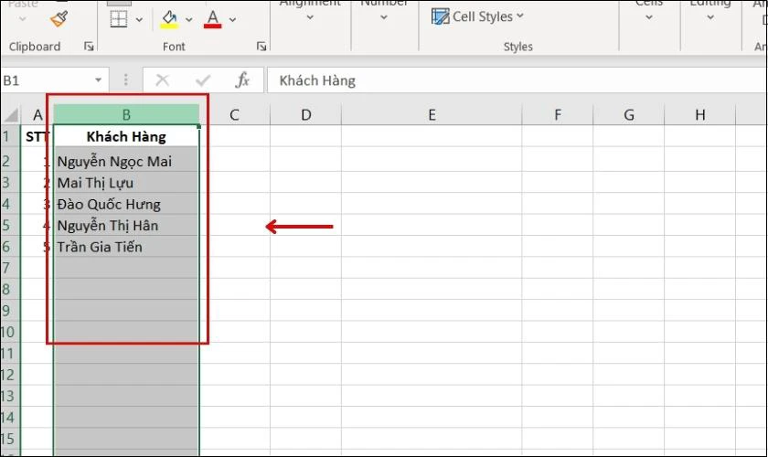 Sử dụng hộp thoại Format Cells để gạch ngang chữ trong Excel 