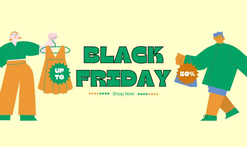 Banner sale Black Friday dễ thương