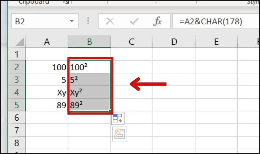 Cách bỏ định dạng chỉ số trên và chỉ số dưới trong Excel