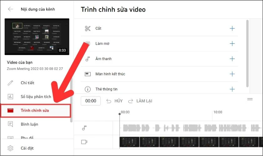 Cách cắt video trên YouTube