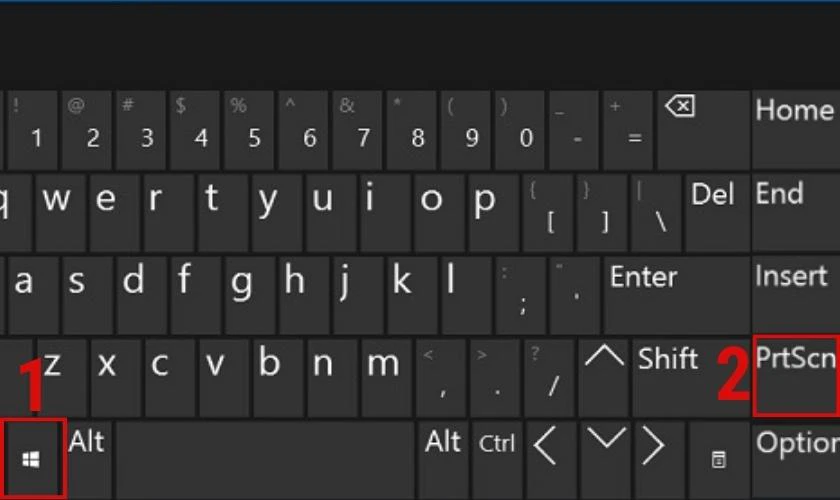 Sử dụng tổ hợp phím Win + Prtsc