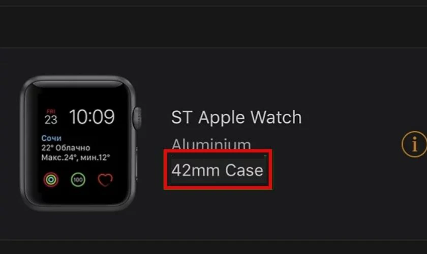 Xác định kích thước màn hình Apple Watch