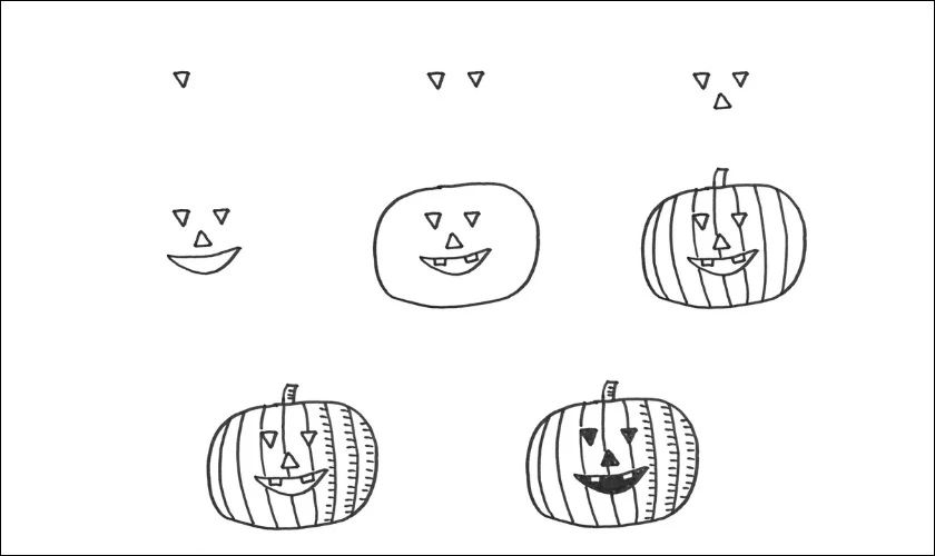 Một số mẫu cách vẽ quả bí ngô Halloween đẹp và ấn tượng