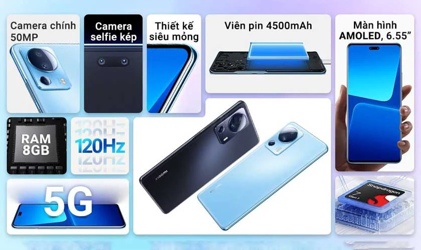 Xiaomi 13 Lite 5G - Top điện thoại chơi game pin trâu tốt nhất