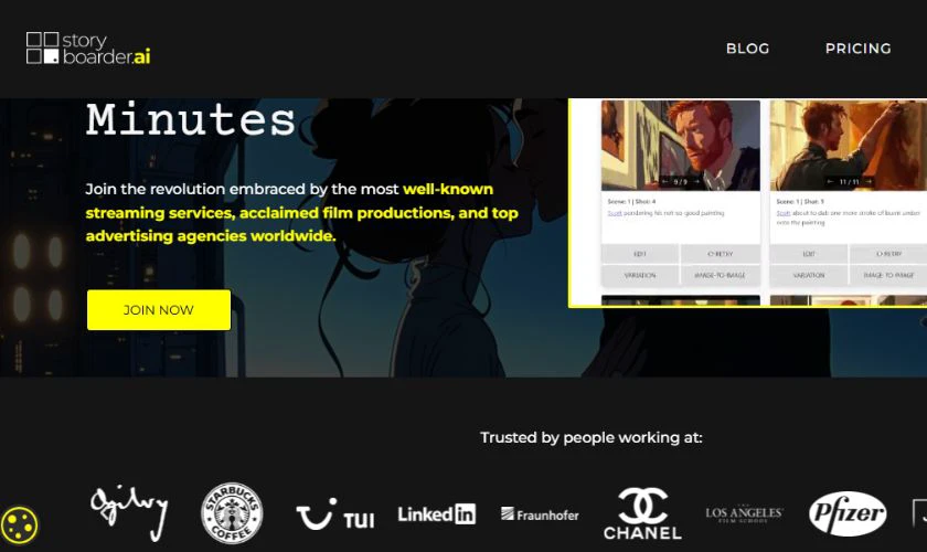 Storyboarder.ai là nền tảng hỗ trợ tạo storyboard tự động