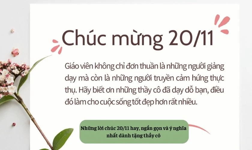 Lời chúc mừng ngày Nhà giáo Việt Nam