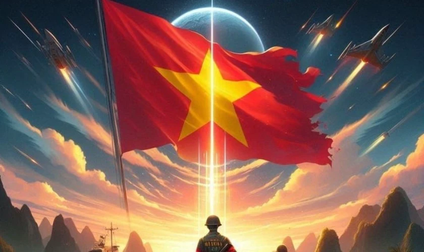 Ảnh cờ Việt nam 30/4 tung bay phấp phới đẹp