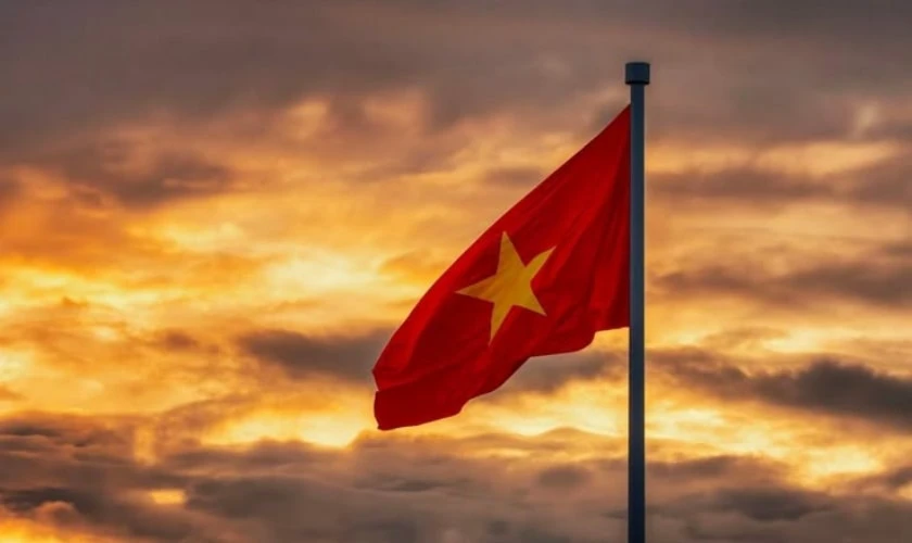 Ảnh cờ Việt nam 30/4 tung bay phấp phới 4K