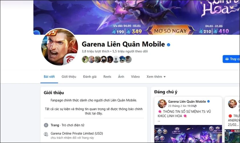 Sưu tầm ảnh ở Facebook Liên Quân