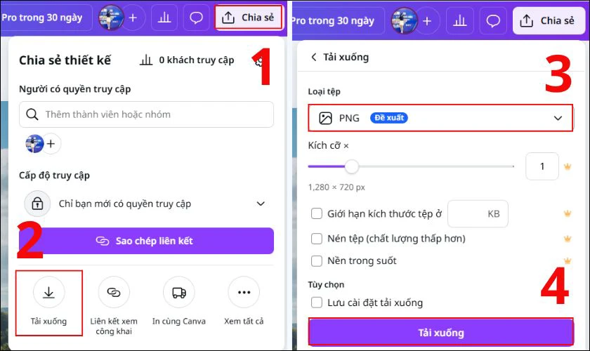 Tải ảnh xuống sau khi chỉnh sửa hoàn tất