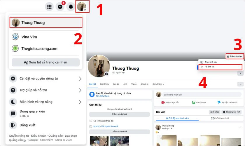 Cách tải xuống và thay đổi ảnh bìa 2/9