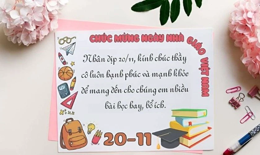 Ảnh bìa chúc mừng ngày 20/11 đẹp mắt cô giáo