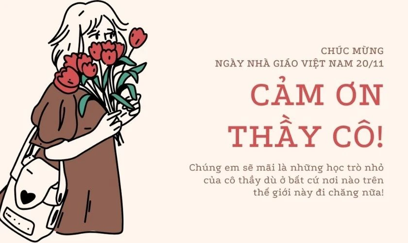 Tổng hợp ảnh bìa 20/11 kèm lời chúc ý nghĩa kèm hoa