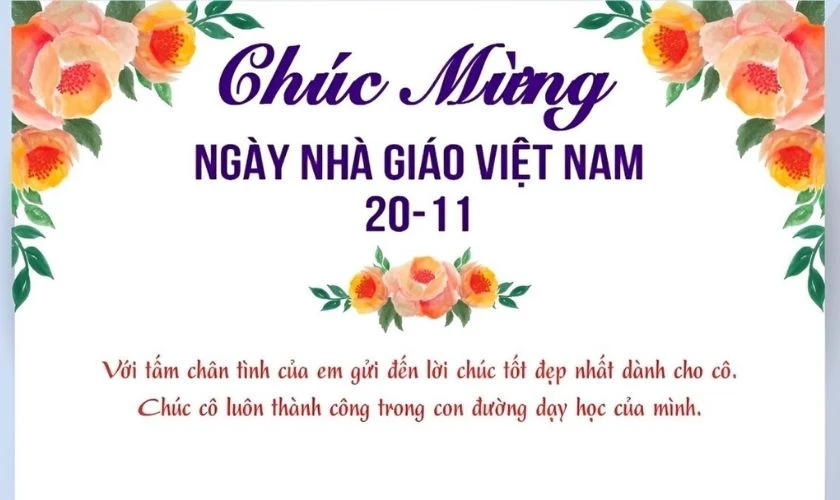 Tổng hợp ảnh bìa 20/11 kèm lời chúc ý nghĩa thư pháp