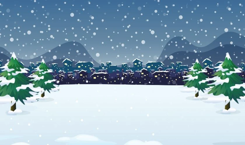 Ảnh bìa Giáng sinh với cảnh tuyết rơi
