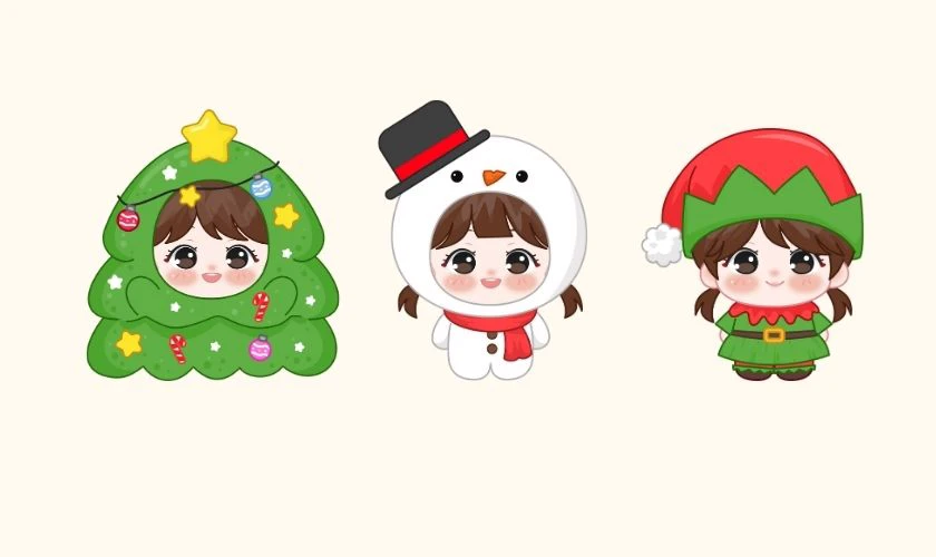 Ảnh bìa Giáng sinh chủ đề chibi dễ thương