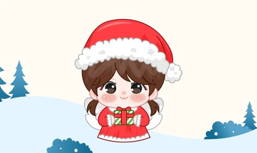 Ảnh bìa Giáng sinh chủ đề chibi đáng yêu