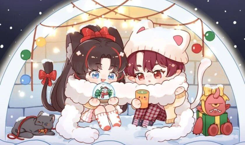 Hình ảnh chibi 2 đứa bé dễ thương