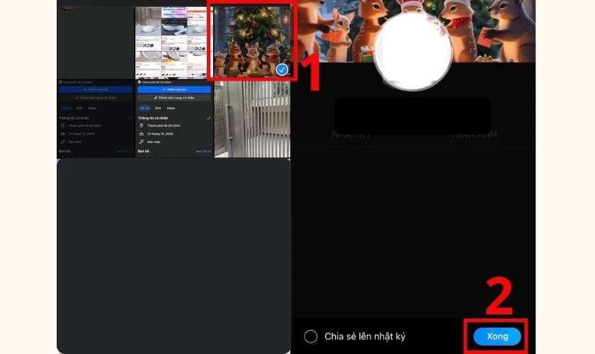 Chọn ảnh từ thư viện để cài đặt