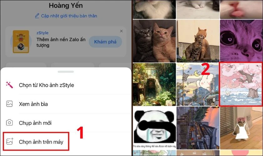 Chọn mục Chọn ảnh trên máy