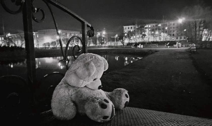 Chú gấu bông buồn bã