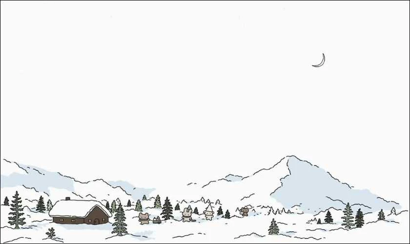 Khung cảnh tuyết rơi trắng xóa