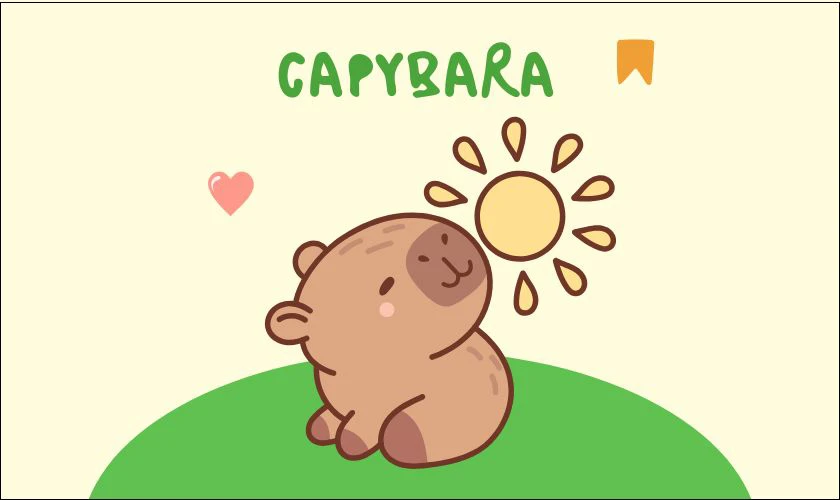 Hình Capybara chibi dễ thương