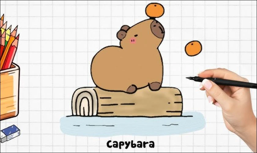 Hình vẽ Capybara vô tri