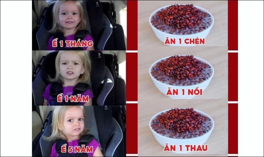 Hình ảnh chế ăn chè đậu đỏ ngày Thất tịch