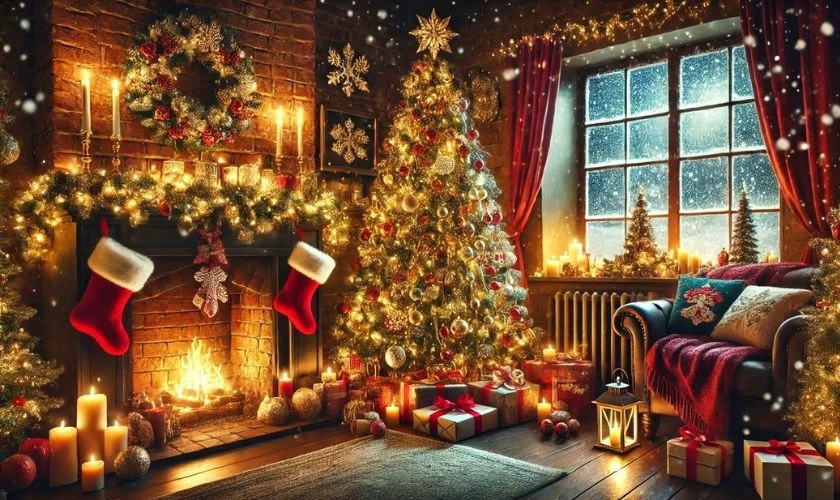 Ảnh cây thông Noel lấp lánh mùa Giáng sinh