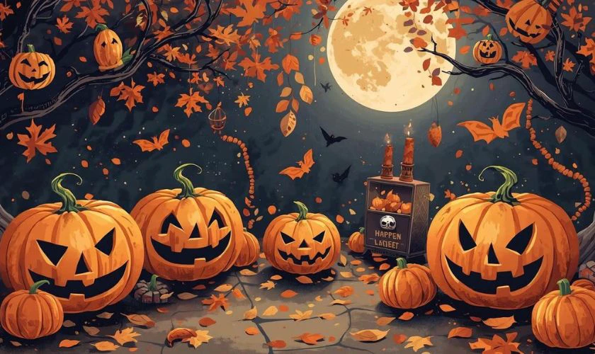 Ảnh Halloween bí ngô đáng sợ