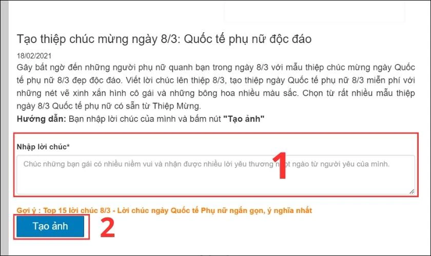 Các bước tự tạo thiệp trên trang Thiepmung.com