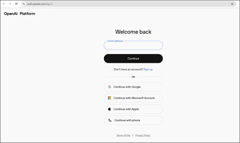 Đăng ký tài khoản ChatGPT trên openai.com