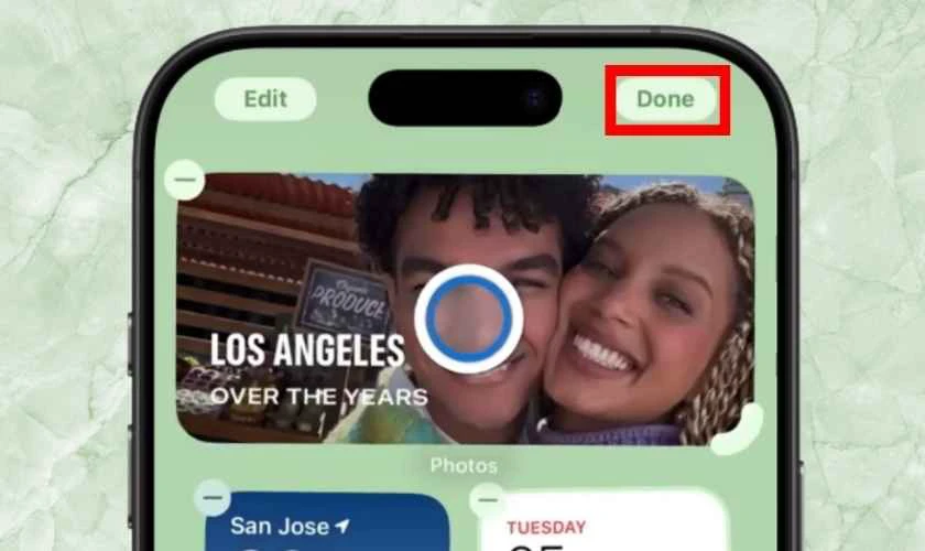 Nhấn Done để lưu thay đổi