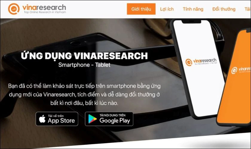 Vinaresearch là một trong những ứng dụng khảo sát trực tuyến