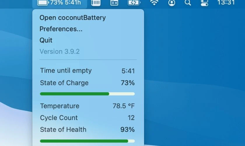App kiểm tra độ chai pin iPhone Coconut Battery
