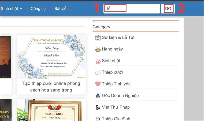 Làm thiệp Tết 2024 trên app Thiệp Mừng