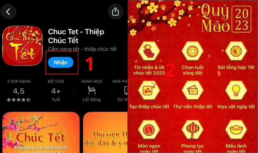 App làm thiệp tết bằng tiếng Việt: Thiệp Tết Việt