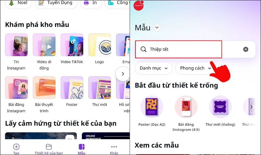 App làm thiệp tết 2026 miễn phí: Canva