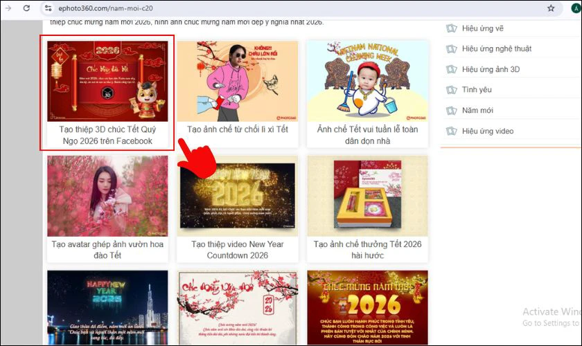 Lựa chọn mẫu có sẵn mà bạn yêu thích