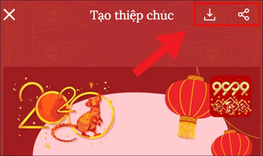 Tải thiệp về sau khi hoàn thành