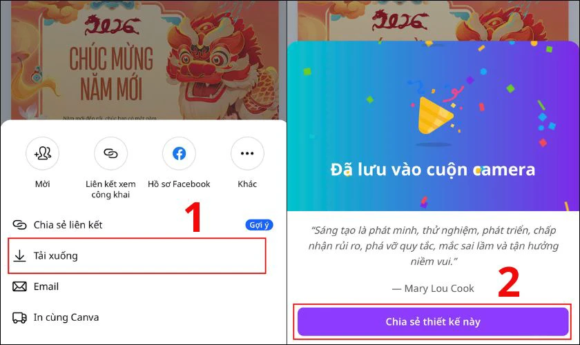 Làm thiệp tết 2026 miễn phí bằng Canva nhanh chóng