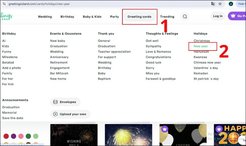 App làm thiệp tết 2026 đẹp mắt: Greetings Island