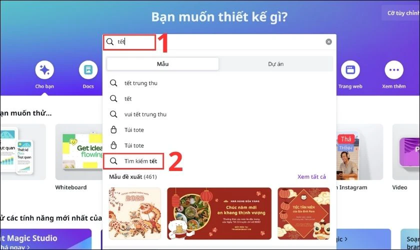 Làm thiệp Tết trên App Canva