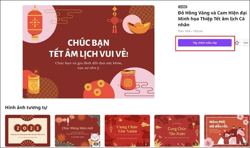 Chọn vào Tùy chỉnh mẫu này