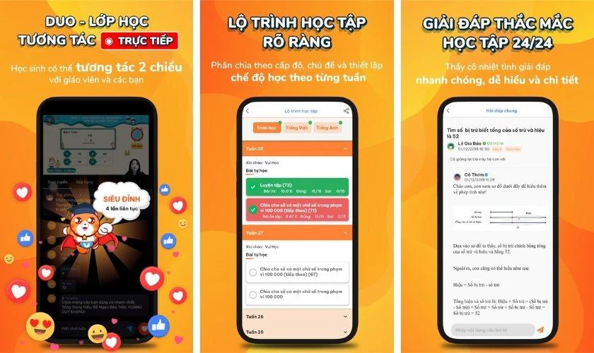 Vuihoc.vn là nền tảng nổi bật với chương trình luyện thi bám sát vào các kỳ thì lớn