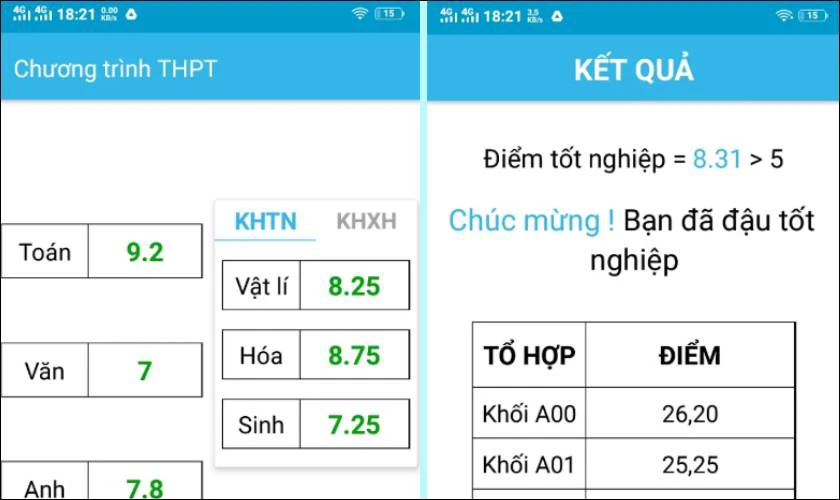 Tính điểm thi THPT 2025
