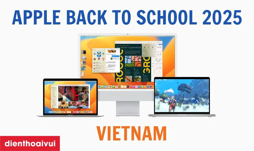 Apple Back to School 2025 Vietnam là gì? Chương trình Apple Back to School 2025 Việt Nam là ưu đãi mùa tựu trường dành cho học sinh, sinh viên và giáo viên diễn ra từ giữa tháng 7 đến đầu tháng 10, khi mua Mac hoặc iPad tại Apple Store Giáo dục