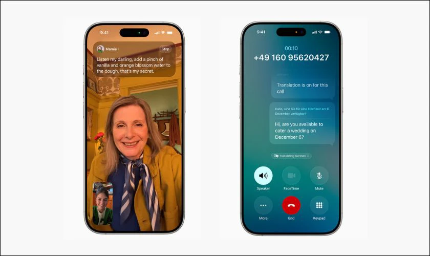 Live Translation được tích hợp vào Messages, FaceTime và Phone